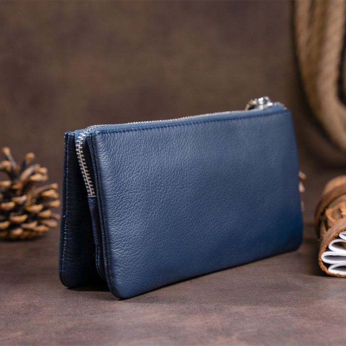 Вместительный клатч на два отделения женский ST Leather 19248 синий
