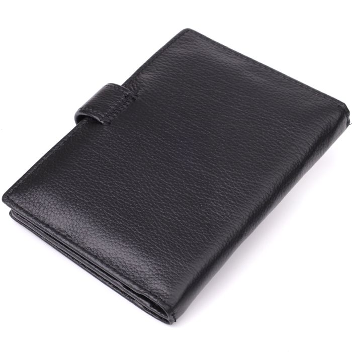 Містка обкладинка на документи унісекс з натуральної шкіри ST Leather 23116 чорна