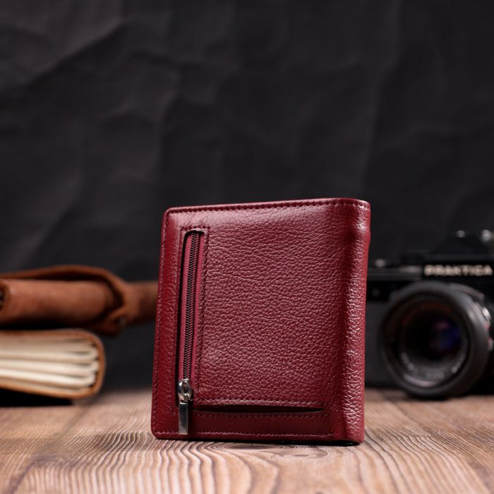 Маленький жіночий гаманець із натуральної шкіри ST Leather 19467 бордовий