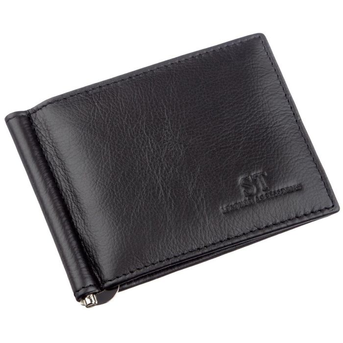 Зажим с монеткой на молнии ST Leather 18948 черный
