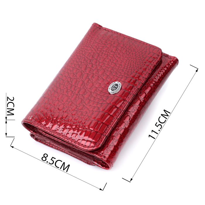 Стильный женский фактурный кошелек из натуральной кожи ST Leather 22731 красный