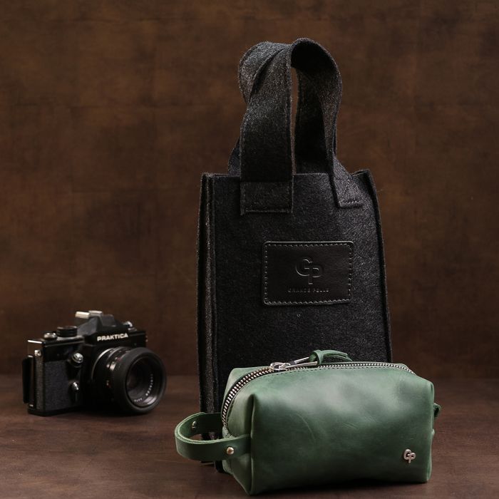 Шкіряна косметичка унісекс Grande Pelle 11571 зелений