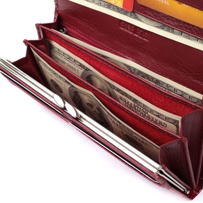 Кошелек для женщин из натуральной лакированной кожи ST Leather 22680 красный