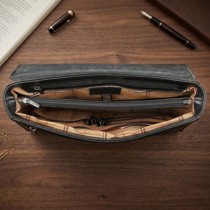 Чоловічий портфель з натуральної шкіри Tony Perotti Italico 9276G-35 (90416) Чорний