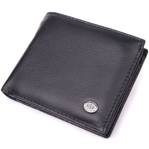 Стильный мужской кошелек из натуральной кожи ST Leather 22457 черный
