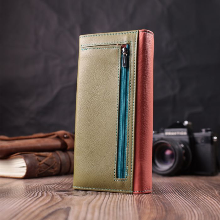 Практичний гаманець для жінок з натуральної шкіри ST Leather 22520 різнокольоровий