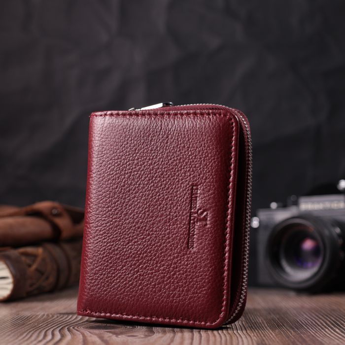 Женский кошелек среднего размера из натуральной кожи ST Leather 22551 бордовый