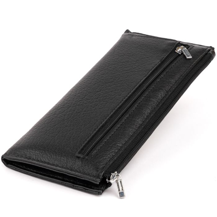 Горизонтальный тонкий кошелек из кожи унисекс ST Leather 19324 черный
