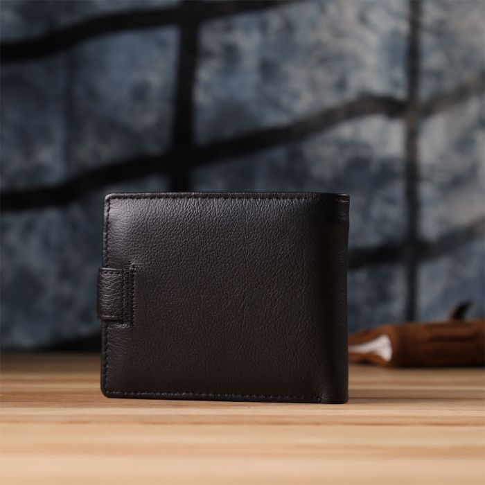 Классический мужской кошелек горизонтального формата из натуральной кожи ST Leather 23094 черный