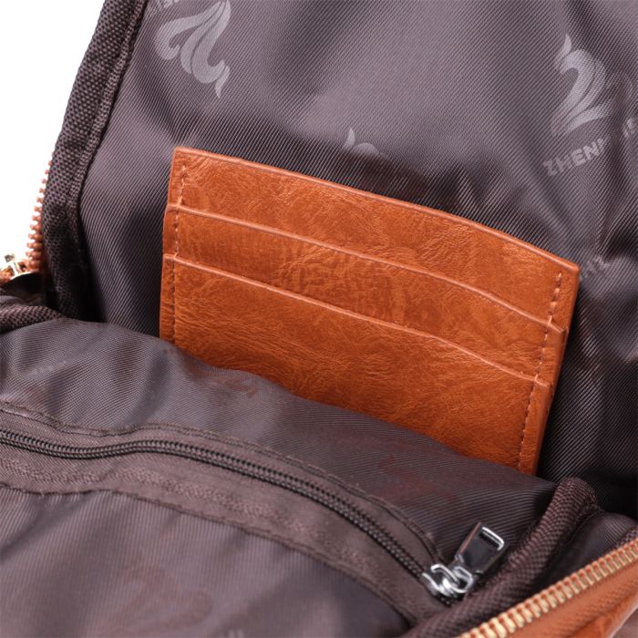 Стильная женская слинг сумка через плечо из экокожи Vintage 22751 рыжая