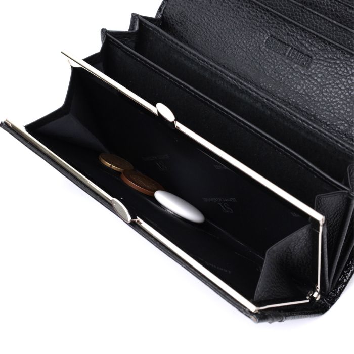 Женский кошелек из натуральной лакированной кожи ST Leather 22679 черный
