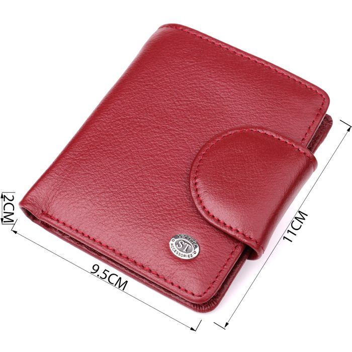 Женский кошелек вертикального формата из натуральной кожи ST Leather 23071 бордовый