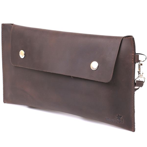Шкіряна вінтажна тревел-косметичка Shvigel 16428 коричнева