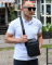 Чоловіча сумка-меседжер шкіряна 24х18х7 для телефона Tiding Bag чорна