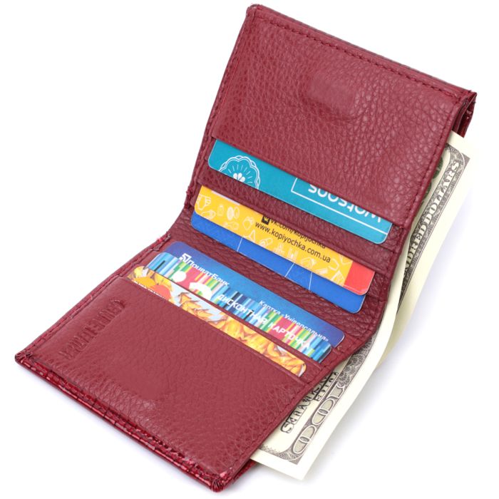Компактный кошелек для женщин из натуральной кожи лакированной ST Leather 22687 красный
