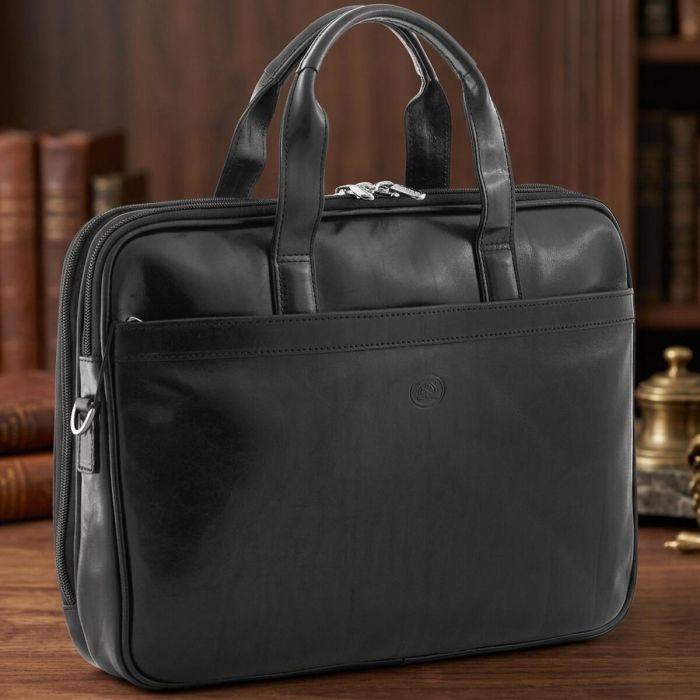 Чоловічий портфель з натуральної шкіри Tony Perotti Italico 7044-40 nero (90641) Чорний