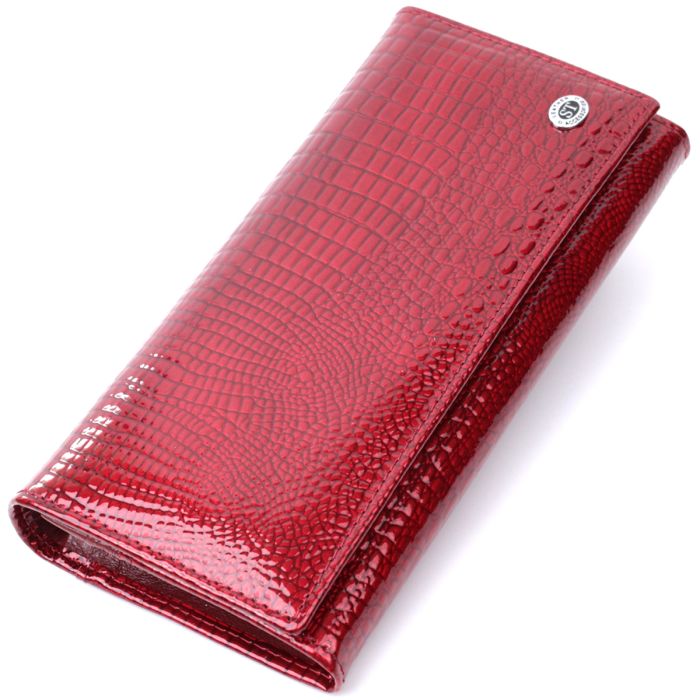 Кошелек для женщин из натуральной лакированной кожи ST Leather 22680 красный