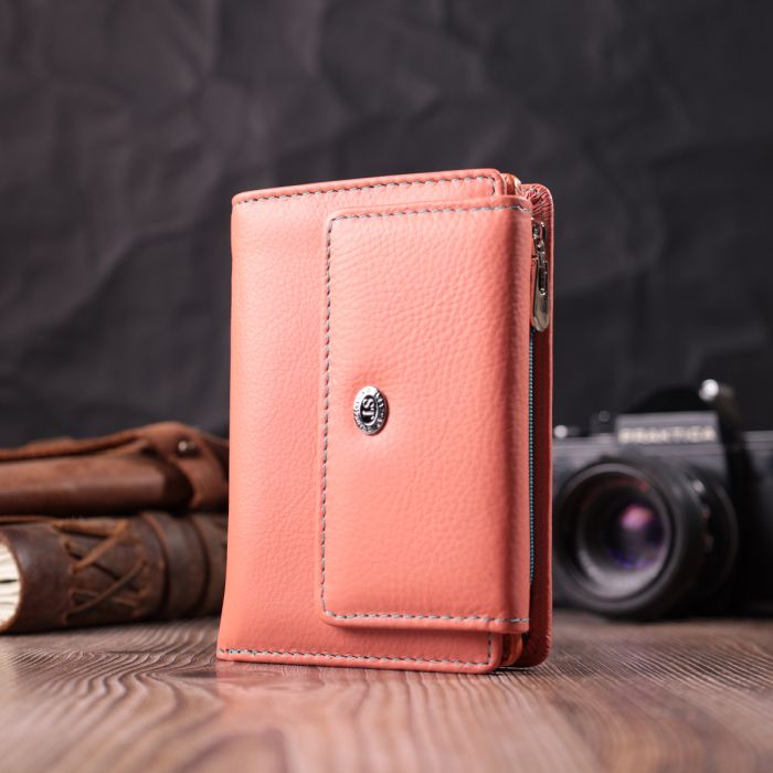 Оригінальний гаманець для жінок із натуральної шкіри ST Leather 22499 помаранчевий