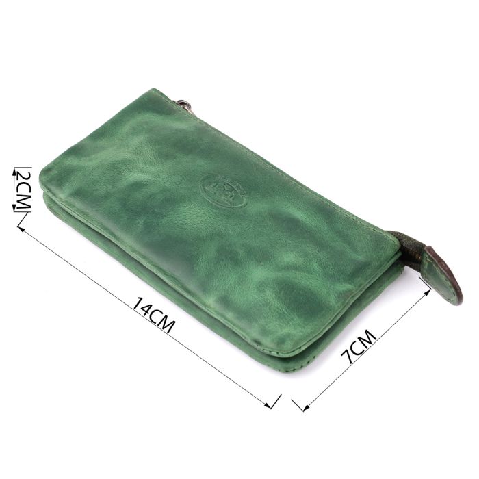 Вместительная ключница на два отделения из матовой натуральной кожи Tony Perotti 20835_1 (3350 deep green) зеленая