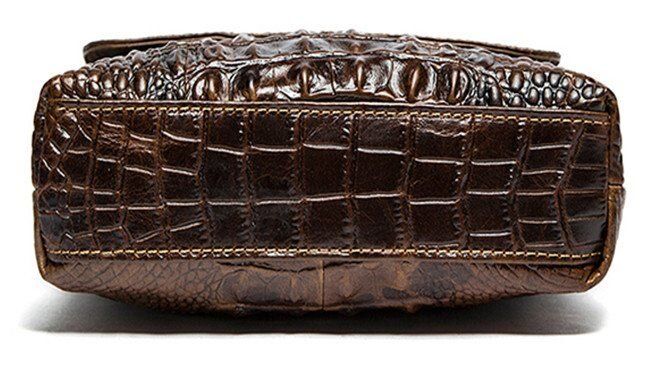 Сумка чоловіча з тисненням під крокодила 14698 Vintage коричнева