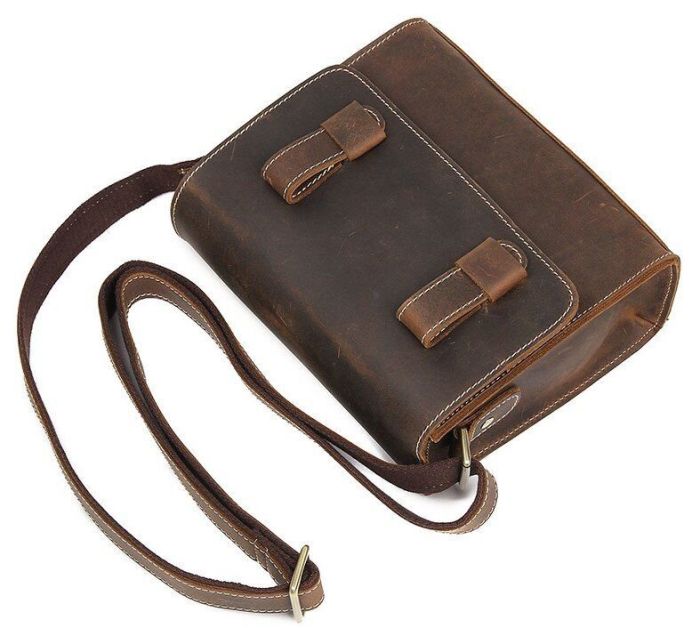 Сумка чоловіча-листоноша у вінтажній шкірі 14980 Vintage коричнева