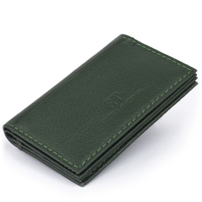 Визитница-книга ST Leather 19215 зеленая