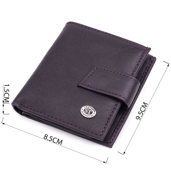 Компактний жіночий гаманець із натуральної шкіри ST Leather 22855 коричневий