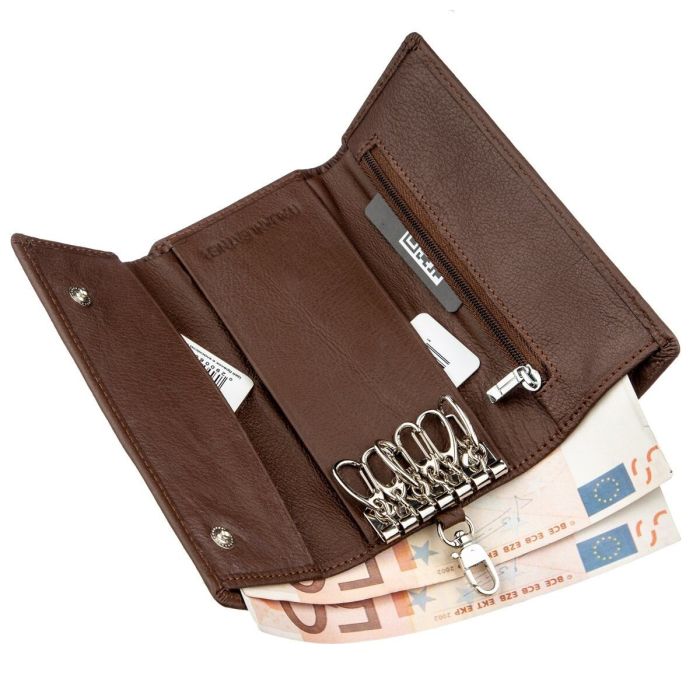 Чоловічий універсальний гаманець із ключницею ST Leather 18840 коричневий