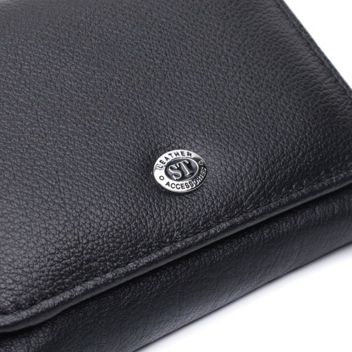 Кошелек для женщин из натуральной кожи горизонтального формата ST Leather 22722 черный