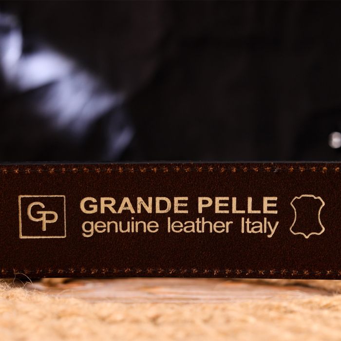 Красивий чоловічий ремінь із натуральної шкіри Grande Pelle 21460 коричневий
