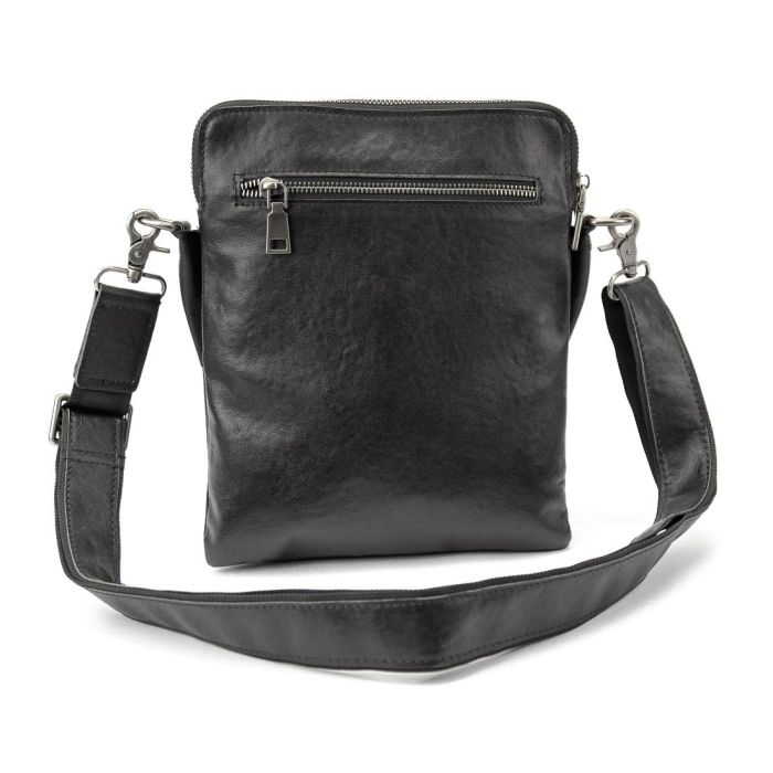 Мессенджер классический черный в гладкой коже Tiding Bag 8009A черный