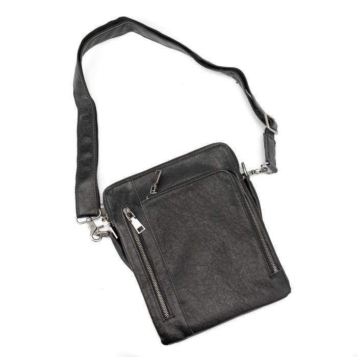 Мессенджер классический черный в гладкой коже Tiding Bag 8009A черный