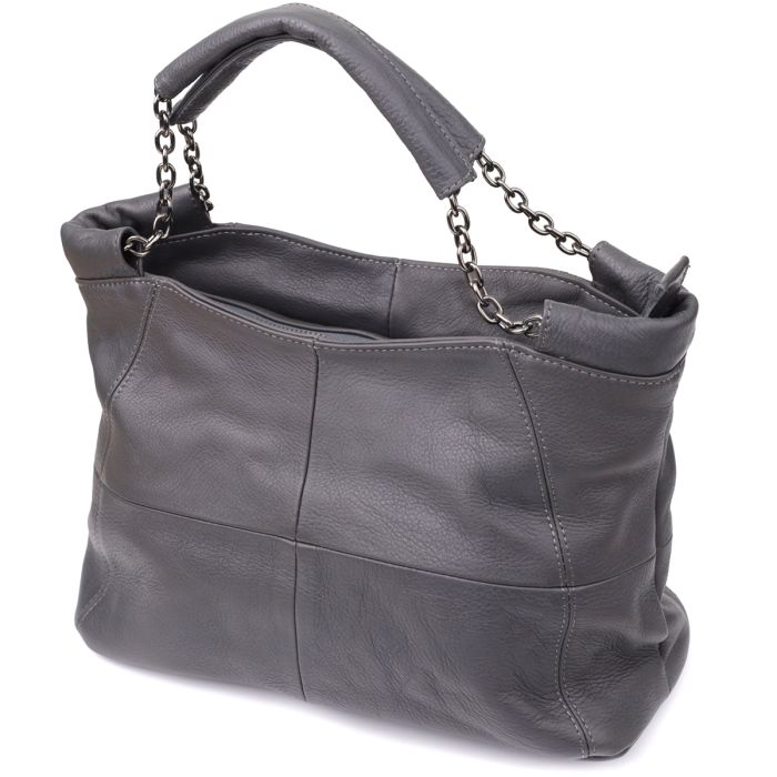 Повседневная сумка для женщин из натуральной кожи Vintage 22989 серая