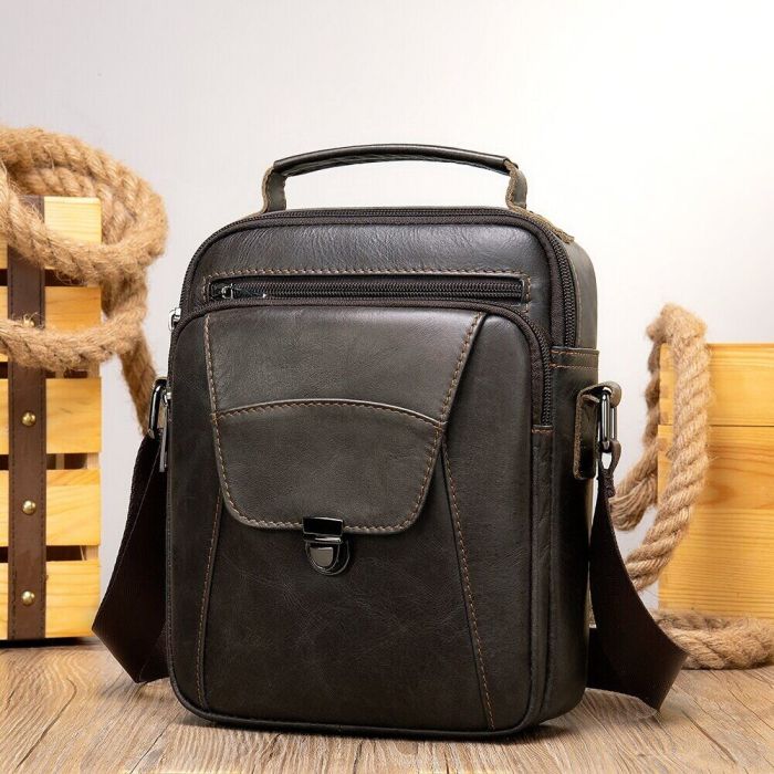 Сумка чоловіча із щільної шкіри 14996 Vintage коричневий