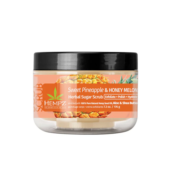 Скраб цукровий "Солодкий ананас та Медова диня" Sweet Pineapple & Honey Melon Herbal Sugar Scrub Hempz 176 г