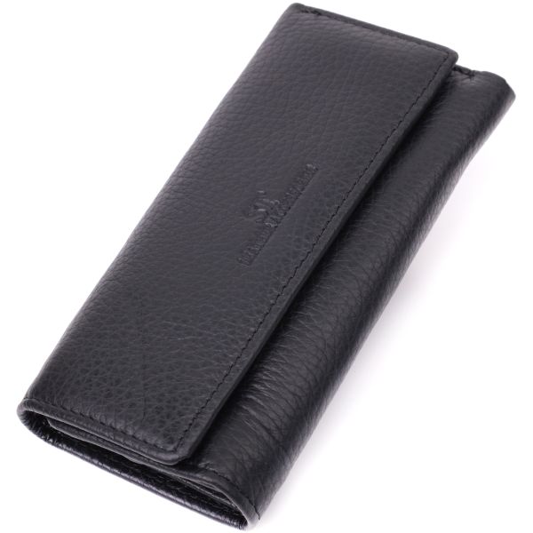 Большая ключница с функцией кошелька из натуральной кожи ST Leather 22492 черная