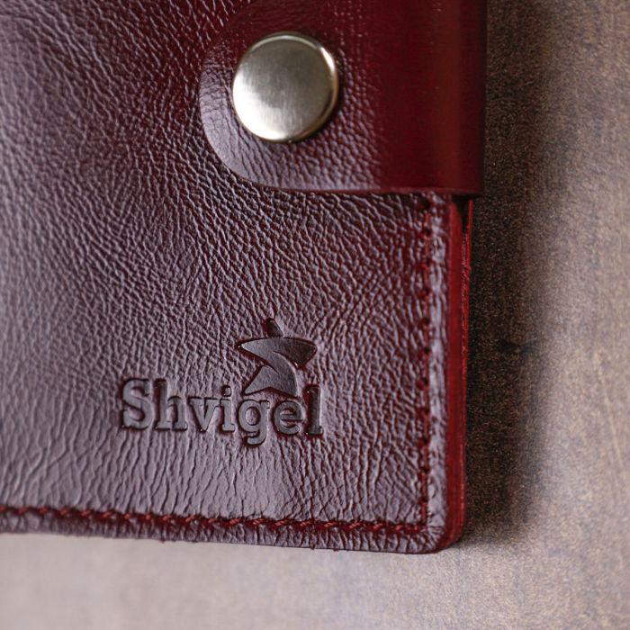 Класичне шкіряне портмоне Shvigel 16505 бордове