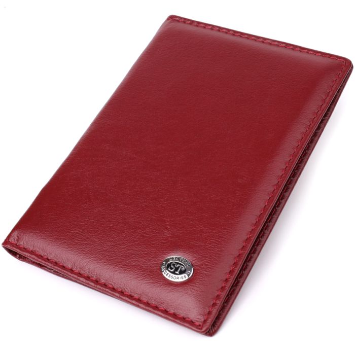 Красивая обложка на паспорт универсального формата из натуральной кожи ST Leather 23079 черная