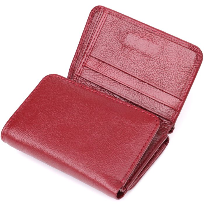 Компактний жіночий гаманець із натуральної шкіри ST Leather 23073 бордовий