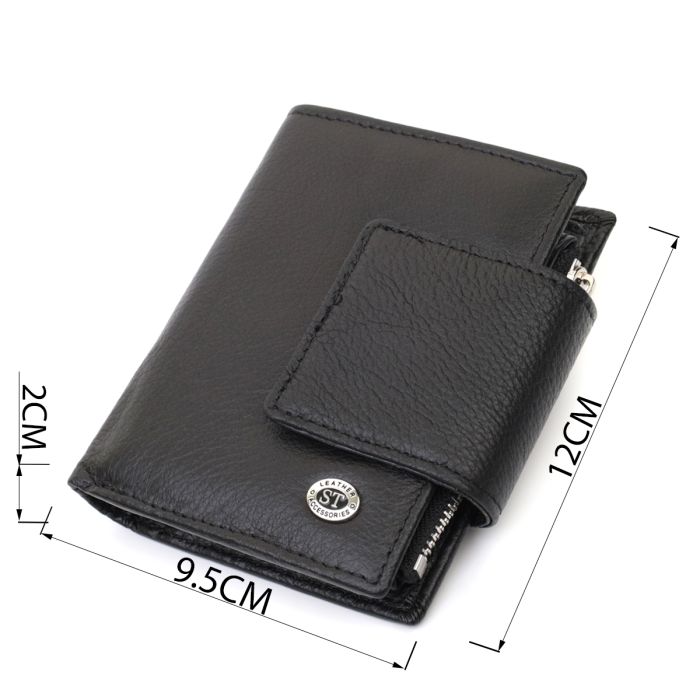 Вертикальний гаманець для жінок із натуральної шкіри ST Leather 22703 чорний