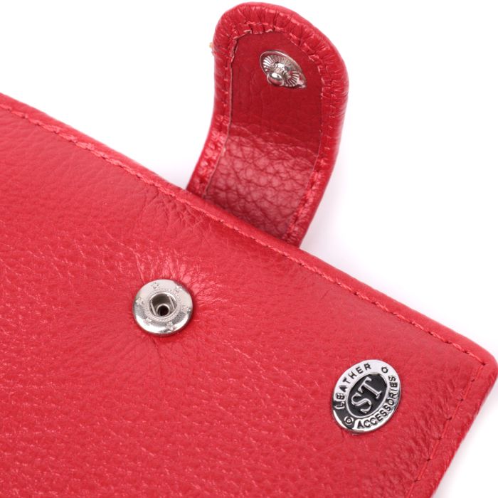 Містка візитниця з натуральної шкіри ST Leather 22470 червона