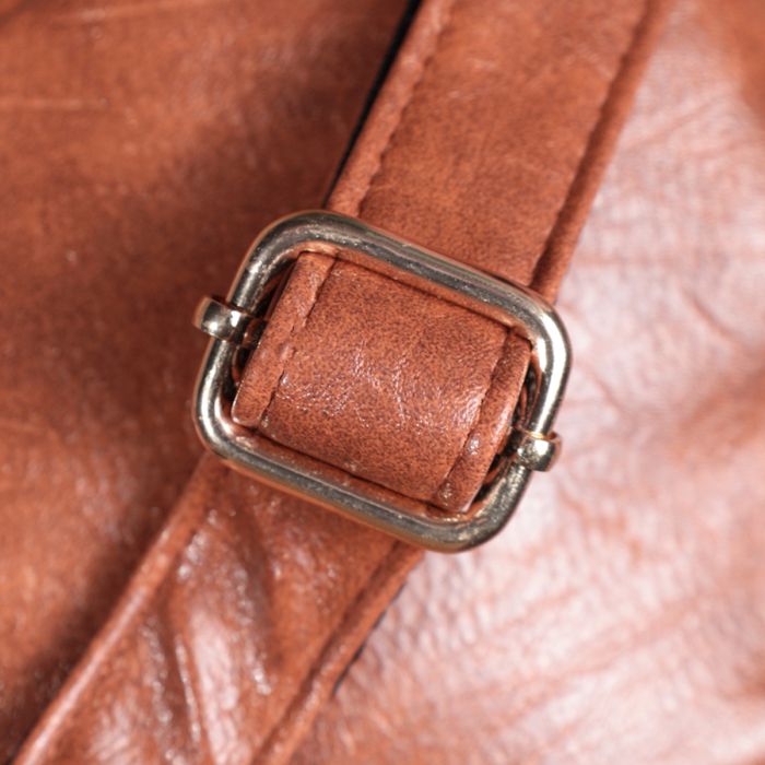 Компактная женская сумка через плечо на два отделения из экокожи Vintage 22783 коричневая