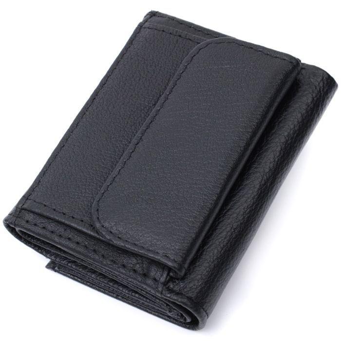 Невелике жіноче портмоне з монетницею з натуральної шкіри ST Leather 22730 чорне
