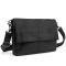 Кожаная сумка через плечо горизонтальная тонкая Tiding Bag 82298A черная