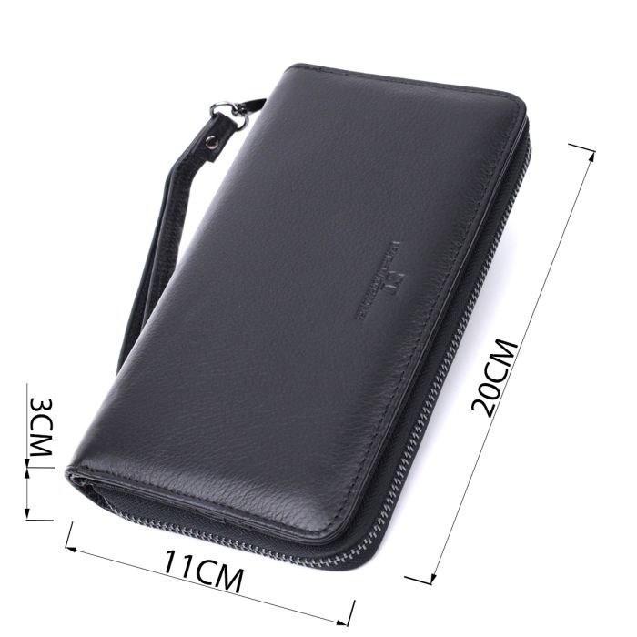 Чоловічий клатч із блоком для карт з натуральної шкіри ST Leather 22694 чорний