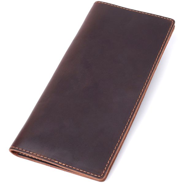 Вертикальный кошелек унисекс из натуральной кожи Vintage s_15083 коричневый