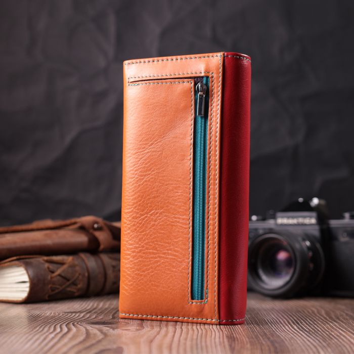 Большой кошелек для прекрасных женщин из натуральной кожи ST Leather 22518 разноцветный