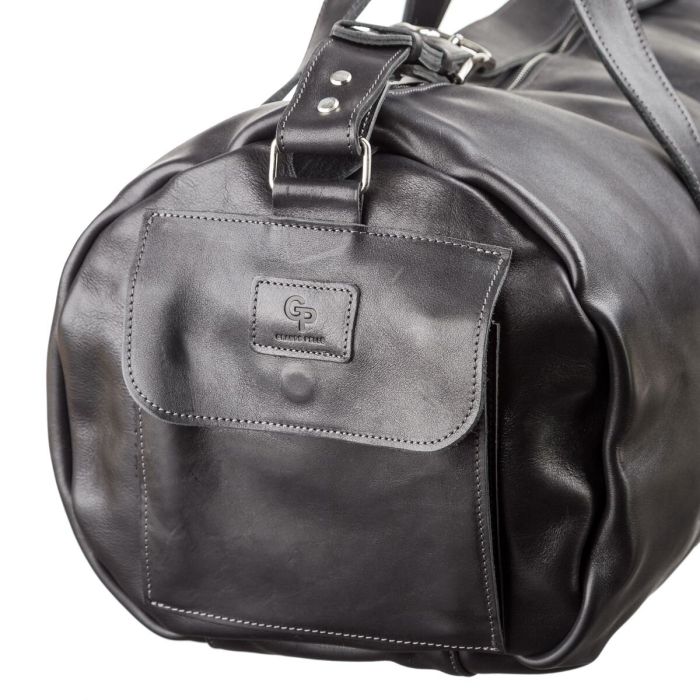 Сумка дорожня Grande Pelle 11048 шкіряна чорна