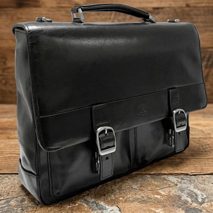 Чоловічий портфель з натуральної шкіри Tony Perotti Italico 9276G-35 (90416) Чорний