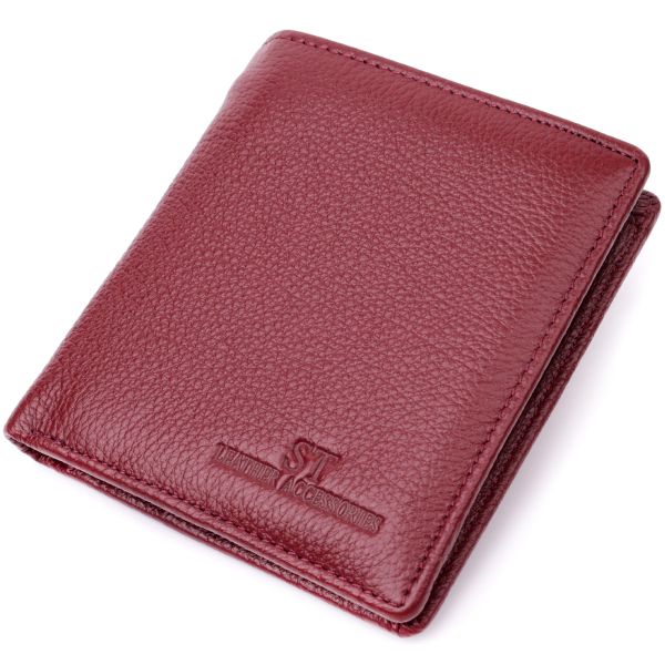 Маленький жіночий гаманець із натуральної шкіри ST Leather 19467 бордовий